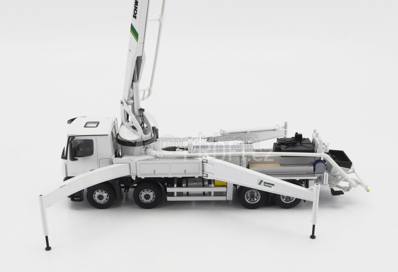 Nzg Mercedes benz Arocs 4542 Truck 4-assi 2018 - Autopompa Per Calcestruzzo Schwing S 43 Sx Iii - Cement Pump 1:50 Bílá Černá