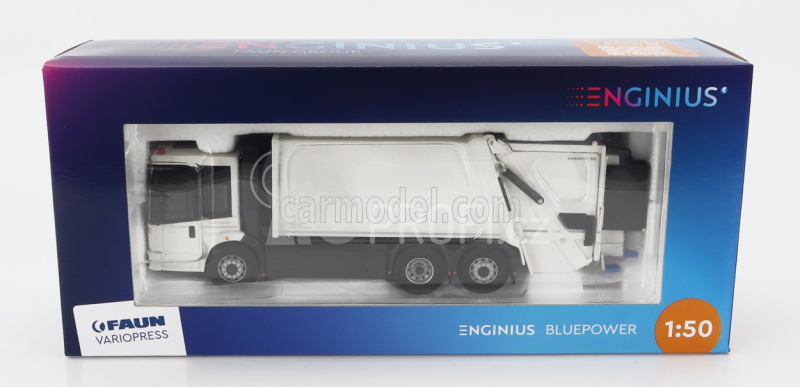 Nzg Mercedes benz Econic Truck Faun Variopress Enginius Refuse Lorry Bluepower - Trasporto Raccolta Rifiuti Urbani 3-assi 2022 1:50 Bílá