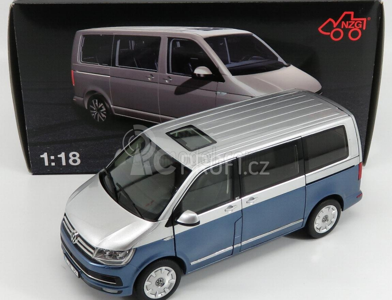 Nzg Volkswagen T6 Multivan Minibus 2017 1:18 Modrá Stříbrná