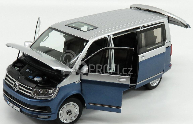 Nzg Volkswagen T6 Multivan Minibus 2017 1:18 Modrá Stříbrná