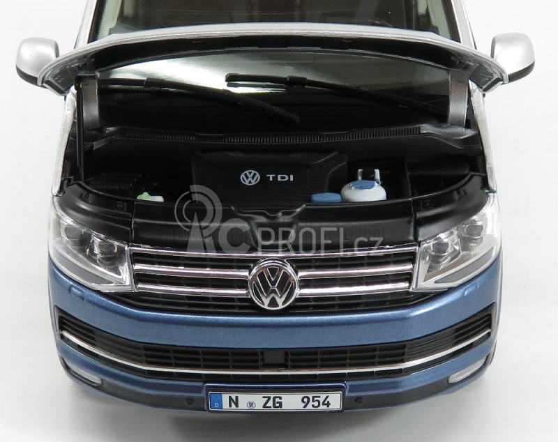 Nzg Volkswagen T6 Multivan Minibus 2017 1:18 Modrá Stříbrná