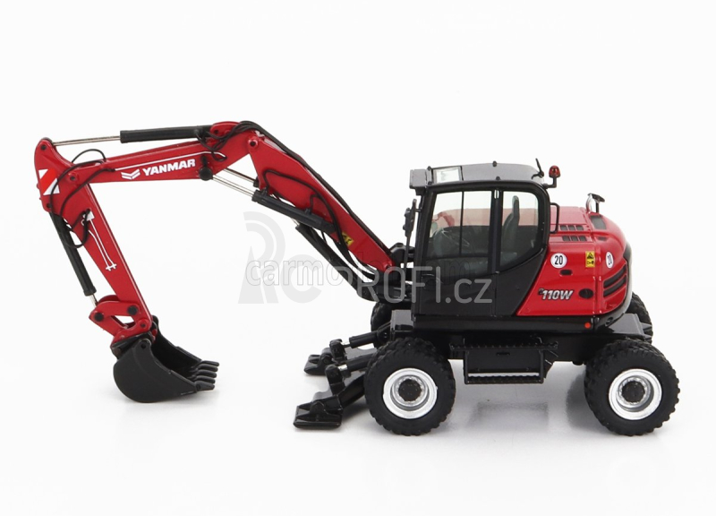 Nzg Yanmar B110w Escavatore Gommato - Tractor Excavator 1:50 Červená Černá