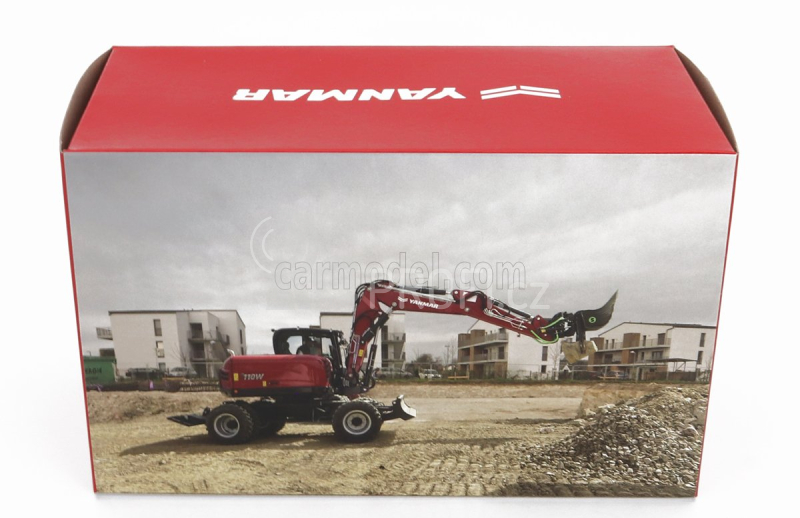 Nzg Yanmar B110w Escavatore Gommato - Tractor Excavator 1:50 Červená Černá