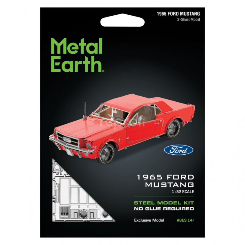 Ocelová stavebnice Ford 1965 Mustang, červená