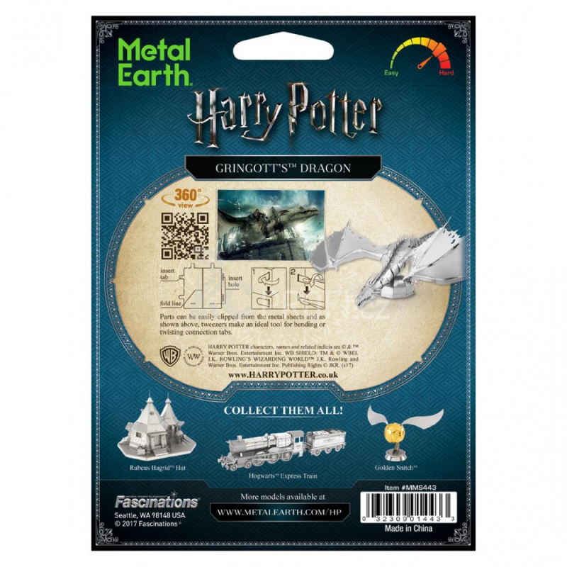 Ocelová stavebnice Harry Potter Gringottův drak 