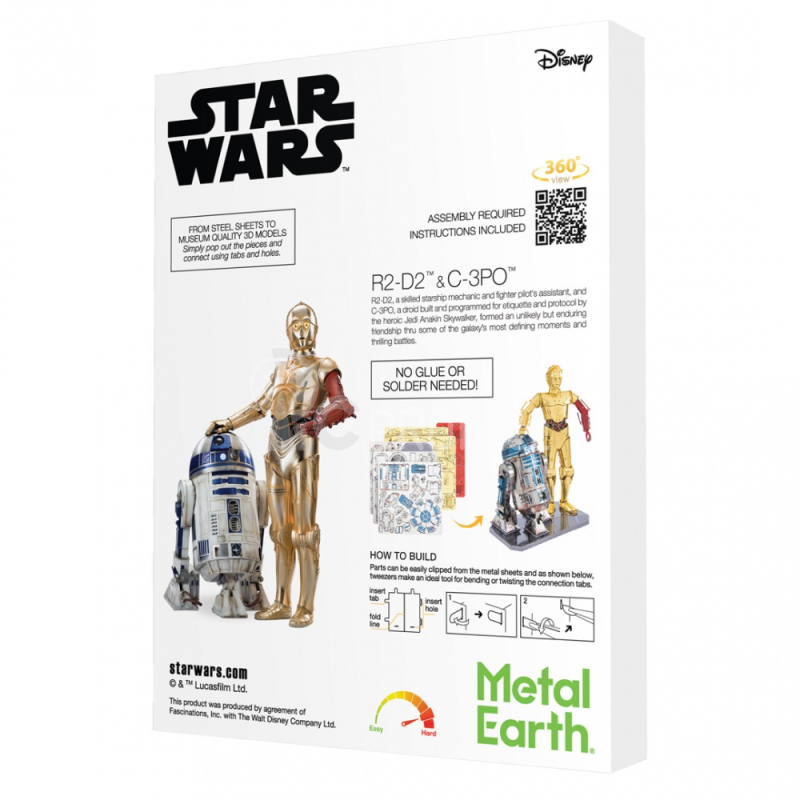 Ocelová stavebnice Star Wars C-3PO + R2-D2 Box verze