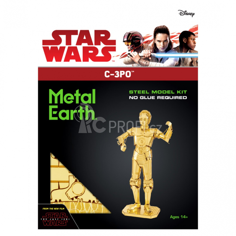 Ocelová stavebnice Star Wars C-3PO, zlatá
