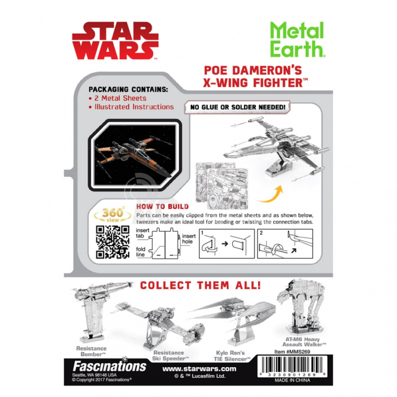 Ocelová stavebnice Star Wars EP 7 PD stíhačka X-Wing