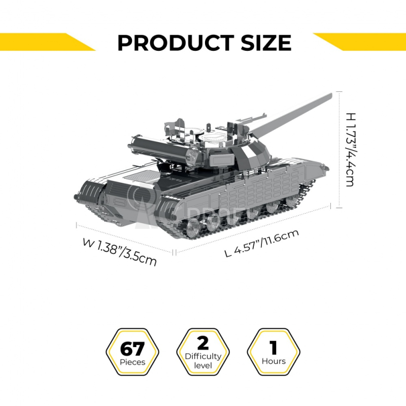 Ocelová stavebnice tank Bulat T-64