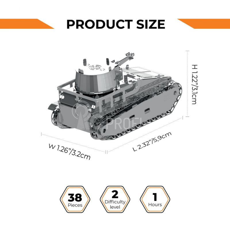 Ocelová stavebnice tank Leichttractor Vs.Kfz.31