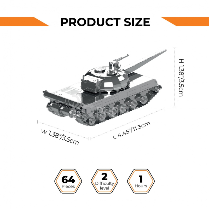 Ocelová stavebnice tank Object 430U