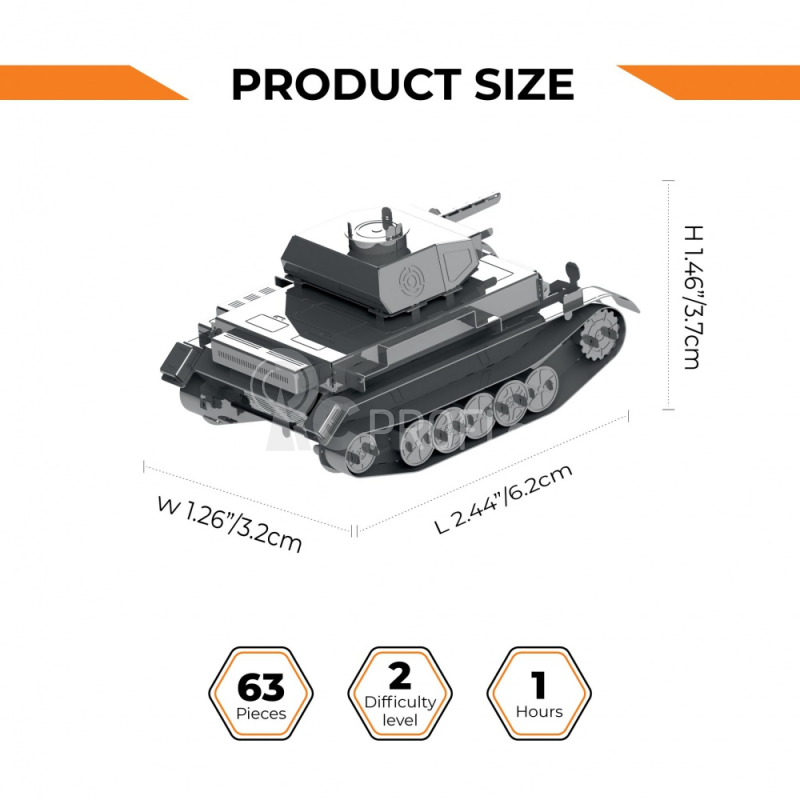 Ocelová stavebnice tank Pz.Kpfw. II Ausf.G