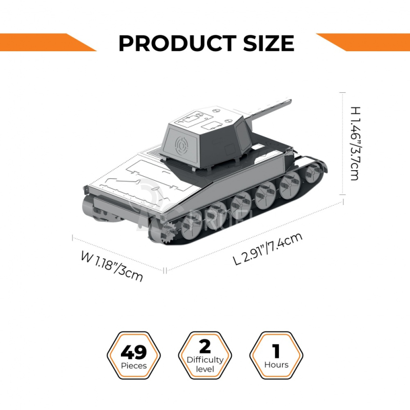 Ocelová stavebnice tank T67