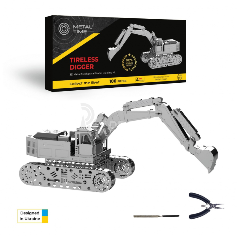 Ocelová stavebnice Tireless Digger Excavator