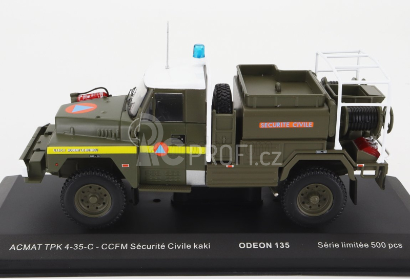 Odeon Acmat Tpk 4-35-c Tanker Truck Ccfm Securite Civile 1985 1:43 Vojenská Zelená