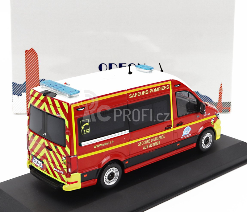 Odeon MAN Tge L2h2 Gifa Vsav Sdis 31 Haute-garonne Vehicule De Secours Et D'assistance Aux Victimes Sapeurs Pompiers 2020 1:43 Červená Bílá Žlutá