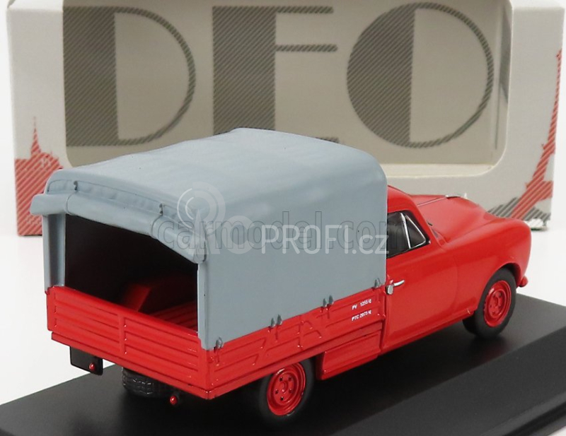 Odeon Peugeot 403 Pick-up Closed Sapeurs Pompiers 1967 1:43 Červená Šedá