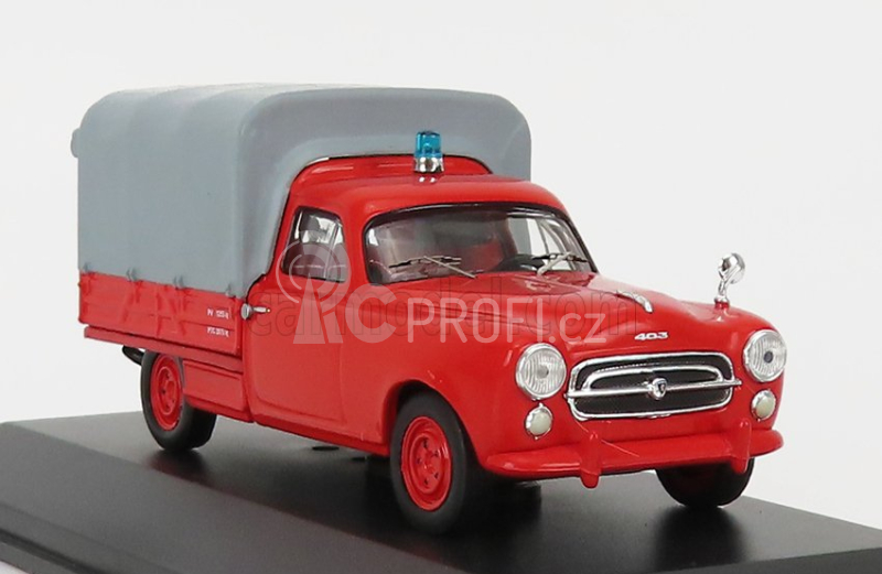 Odeon Peugeot 403 Pick-up Closed Sapeurs Pompiers 1967 1:43 Červená Šedá