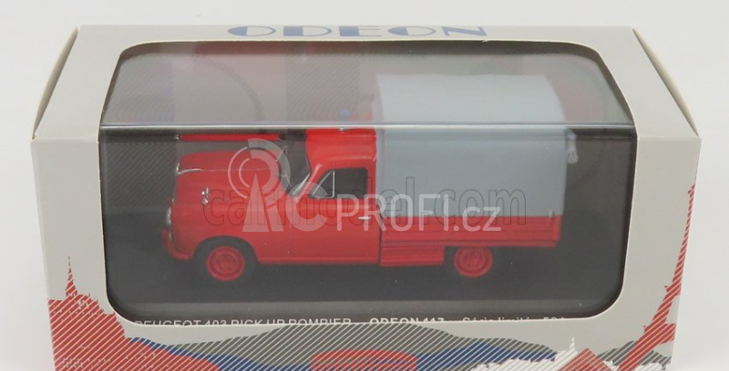Odeon Peugeot 403 Pick-up Closed Sapeurs Pompiers 1967 1:43 Červená Šedá