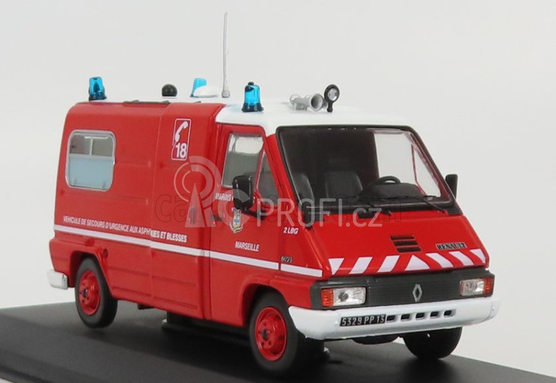 Odeon Renault Master T30 Van Vsab Sanicar Bmpm Ambulance Sapeurs Pompiers 1981 1:43 Červená Bílá