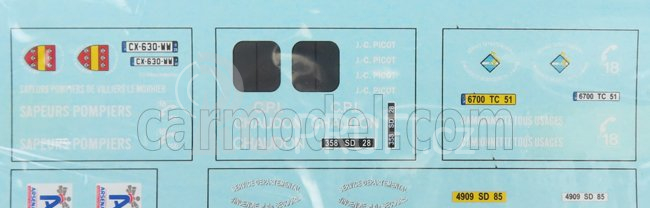 Odeon Renault Master T30 Van Vtu Villiers Sapeurs Pompiers 1981 1:43 Red