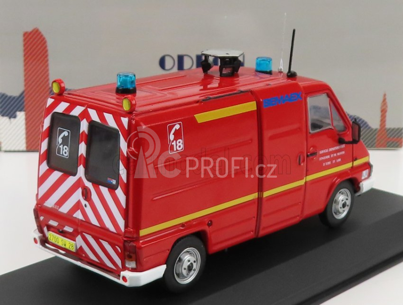 Odeon Renault Master T30d Van Vsr Bemaex Sapeurs Pompiers 1981 1:43 Red