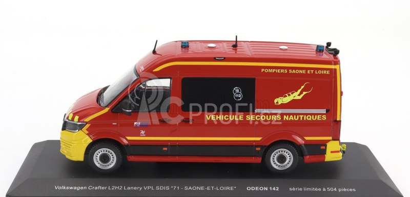 Odeon Volkswagen Krafter L2h2 Lanery Vpl Sdis 71 Saone Et Loire Vehicule Secours Nautiques Sapeurs Pompiers 2020 1:43 Červená Žlutá