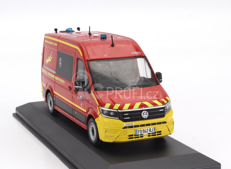 Odeon Volkswagen Krafter L2h2 Lanery Vpl Sdis 71 Saone Et Loire Vehicule Secours Nautiques Sapeurs Pompiers 2020 1:43 Červená Žlutá