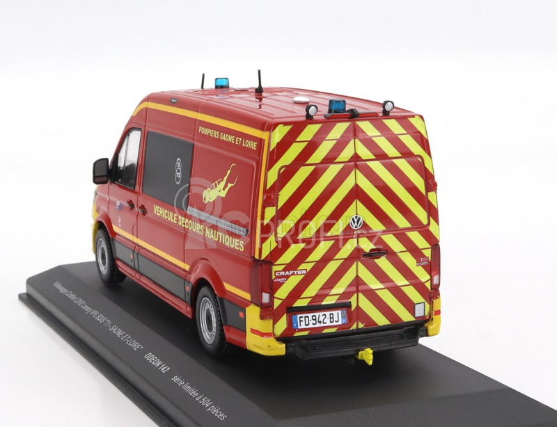 Odeon Volkswagen Krafter L2h2 Lanery Vpl Sdis 71 Saone Et Loire Vehicule Secours Nautiques Sapeurs Pompiers 2020 1:43 Červená Žlutá