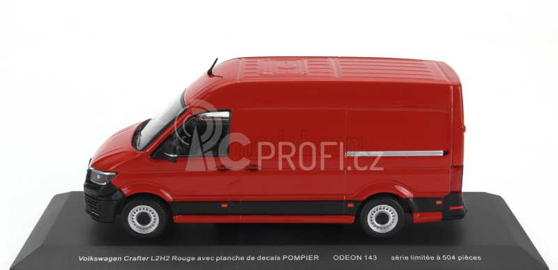 Odeon Volkswagen Krafter L2h2 Van Sapeurs Pompiers 2020 - With Decals 1:43 Red