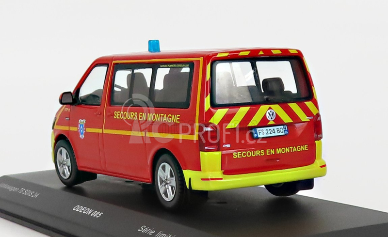 Odeon Volkswagen T6 Minibus Sapeurs Pompiers Sdis 2a Secours En Montagne 2015 1:43 Červená Žlutá