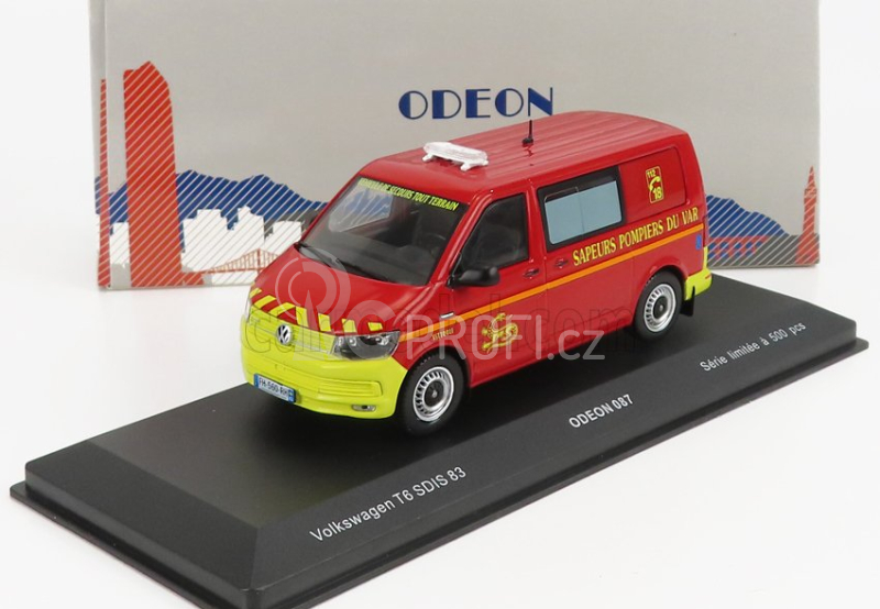 Odeon Volkswagen T6 Minibus Sapeurs Pompiers Sdis 83 2015 1:43 Červená Žlutá
