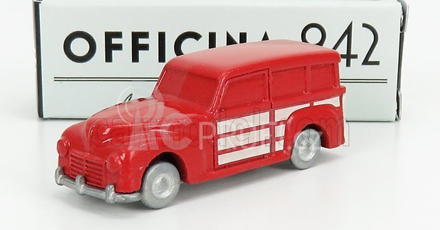 Officina-942 Fiat 1100 Bl Giardinetta Metallica Carrozzeria Monterosa 1958 1:76 Červená Ivory