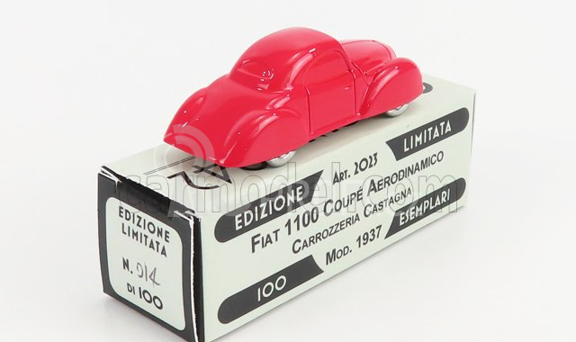 Officina-942 Fiat 1100 Coupe Aerodinamico Carrozzeria Castagna 1937 1:76 Red