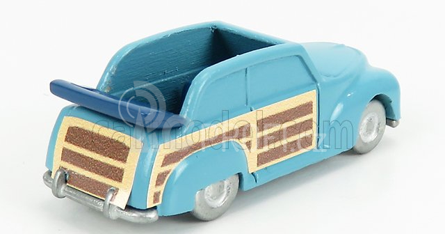 Officina-942 Fiat 1100 E Cabriolet Open Venilia Carrozzeria Savio 1949 1:76 Světle Modré Dřevo