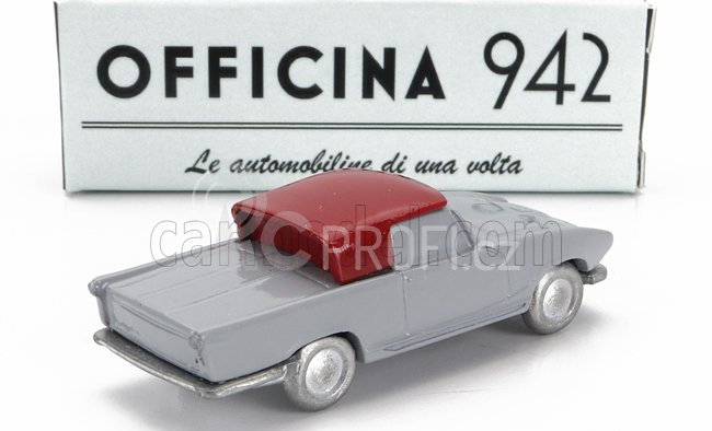 Officina-942 Fiat 1200 Coupe Carrozzeria Ghia 1958 1:76 Šedá Červená