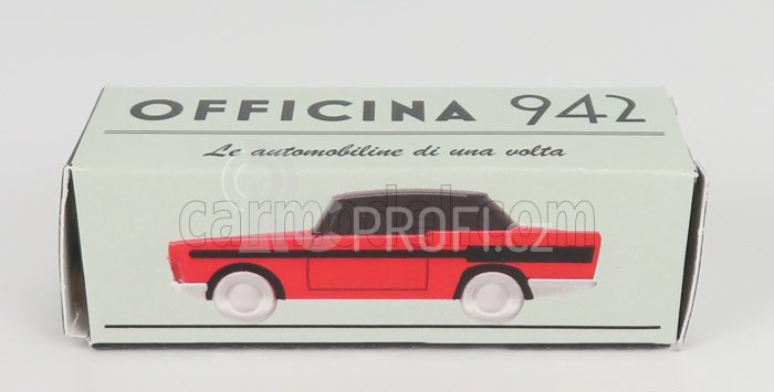 Officina-942 Fiat 1200 Coupe Carrozzeria Scionieri 1958 1:76 Červená Černá