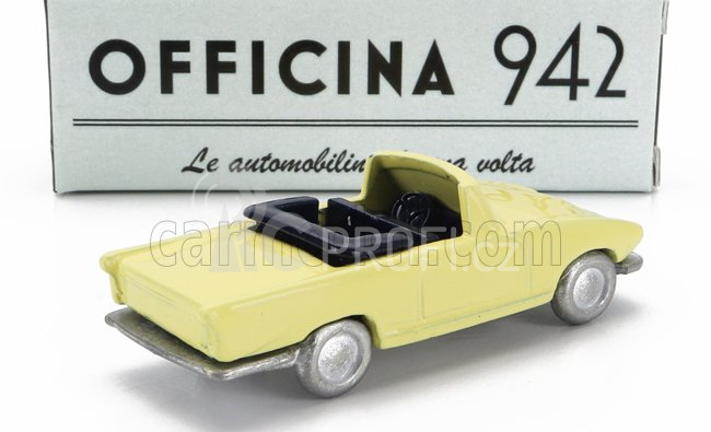 Officina-942 Fiat 1200 Spider Carrozzeria Ghia Cabriolet Open 1958 1:76 Žlutá