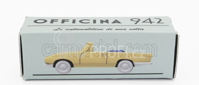 Officina-942 Fiat 1200 Spider Carrozzeria Ghia Cabriolet Open 1958 1:76 Žlutá