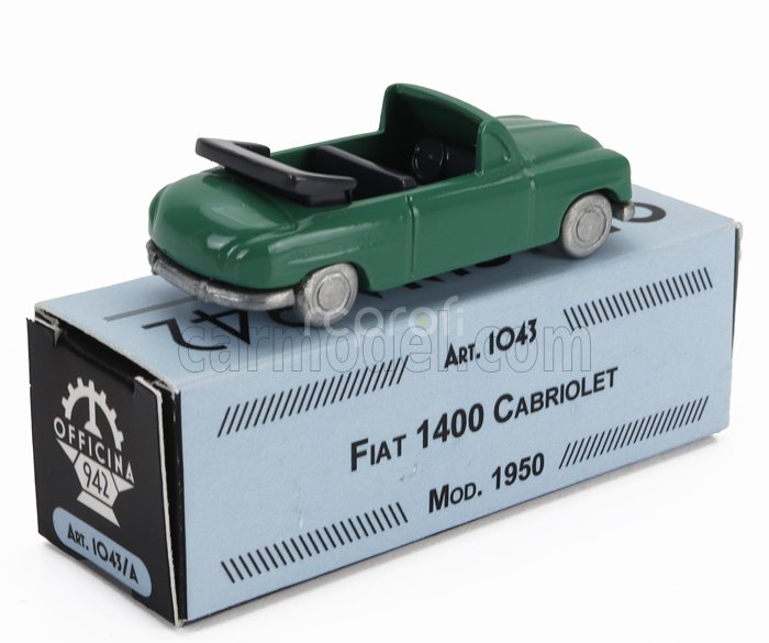 Officina-942 Fiat 1400 Cabriolet Open 1950 1:76 Zelená