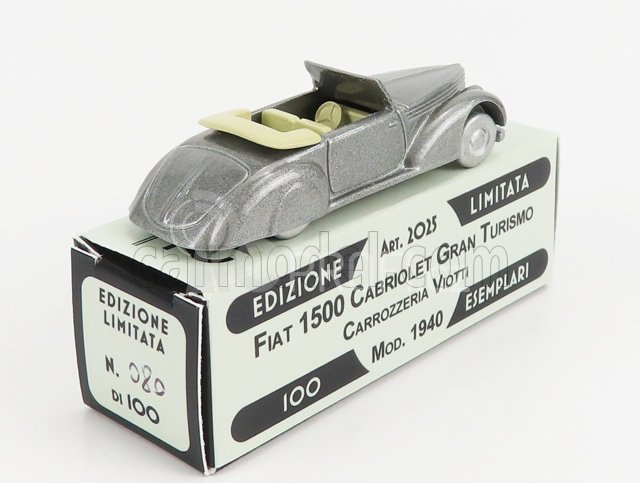 Officina-942 Fiat 1500 Cabriolet Carrozzeria Viotti 1940 1:76 Grigio Met