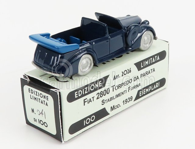 Officina-942 Fiat 2800 Torpedo Da Parata Cabriolet Carrozzeria Stab. Farina 1939 1:76 Blue