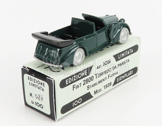 Officina-942 Fiat 2800 Torpedo Da Parata Cabriolet Carrozzeria Stab. Farina 1939 1:76 Zelená