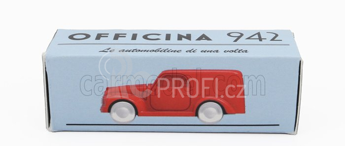 Officina-942 Fiat 500c Van Furgoncino 1949 1:76 Red