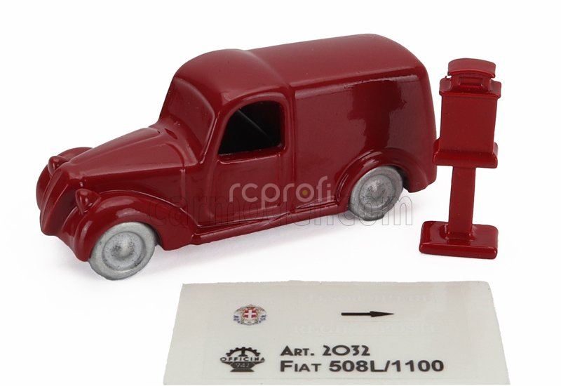 Officina-942 Fiat 508 C/1100 Van Furgone Viberti Regie Poste 1938 1:76 Red