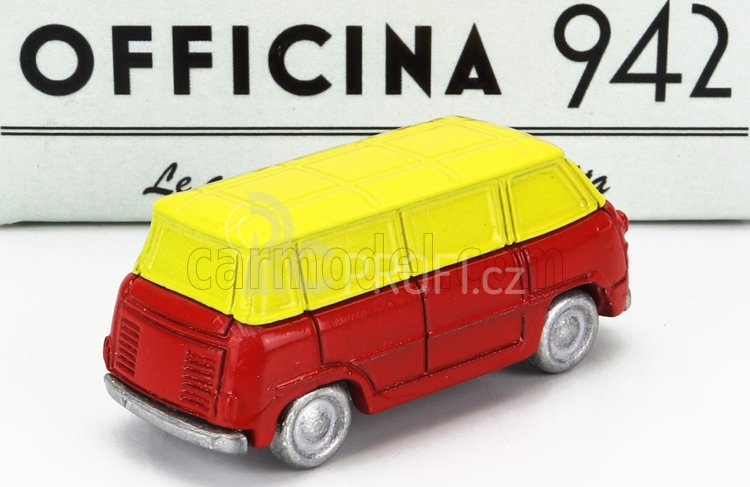 Officina-942 Fiat 600m Van Furgoncino Coriasco 1956 1:76 Červená Žlutá