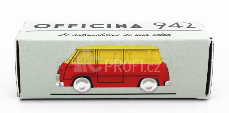 Officina-942 Fiat 600m Van Furgoncino Coriasco 1956 1:76 Červená Žlutá