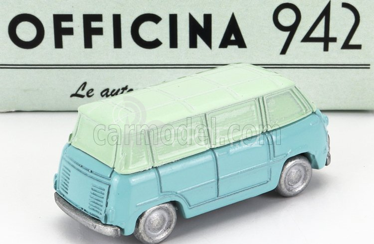 Officina-942 Fiat 600m Van Furgoncino Coriasco 1956 1:76 Světle Modrá Zelená