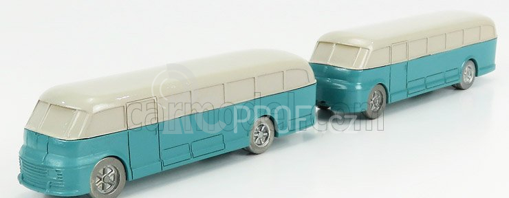Officina-942 Fiat 666rn Autobus Con Rimorchio Viberti Parigi 1946 1:76 Světle Modrá Šedá