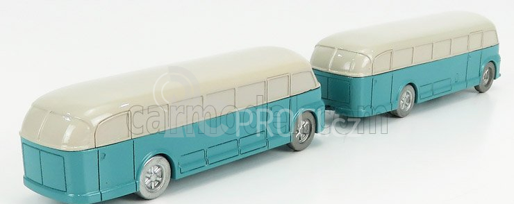 Officina-942 Fiat 666rn Autobus Con Rimorchio Viberti Parigi 1946 1:76 Světle Modrá Šedá